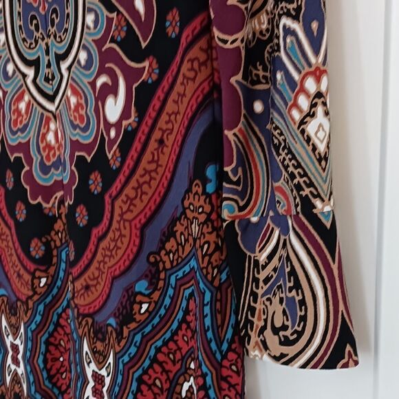 INC Scoopneck Paisley Sheath Dress 3/4 Sleeves Sz Small - Picture 7 of 10